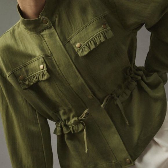BY ANTHROPOLOGIE Oversized Utility Jacket Moss Green Size Small - Picture 8 of 8